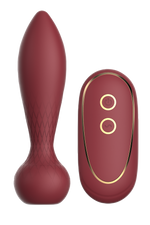 Plug anal vibrant din silicon, culoare vișinie, cu telecomandă USB, Romance Romy