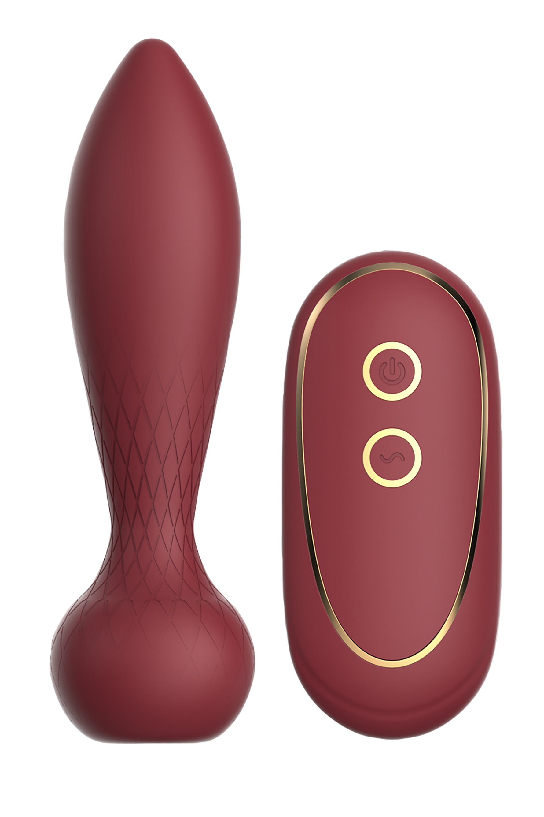 Plug anal vibrant din silicon, culoare vișinie, cu telecomandă USB, Romance Romy