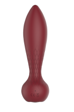 Plug anal vibrant din silicon, culoare vișinie, cu telecomandă USB, Romance Romy