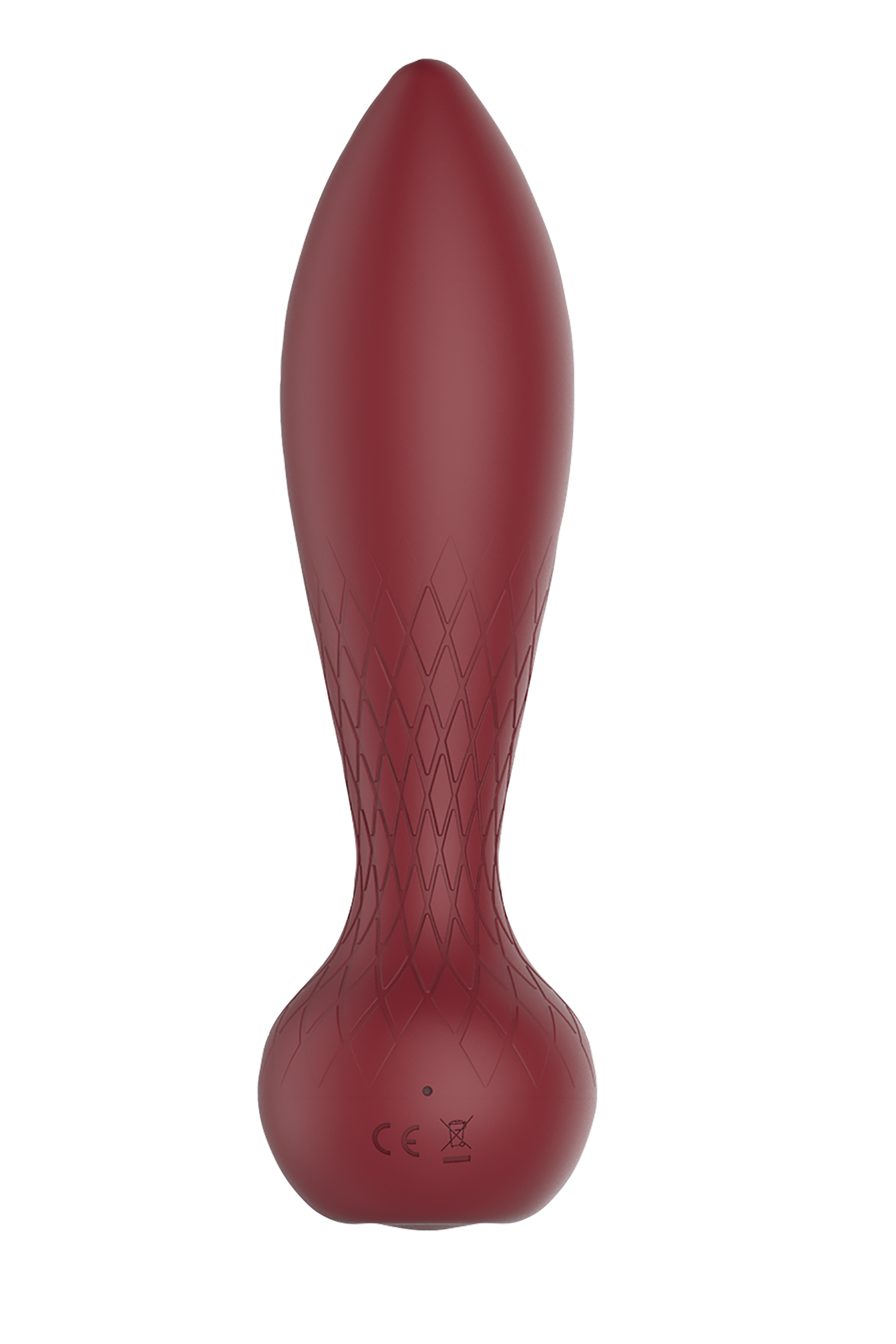 Plug anal vibrant din silicon, culoare vișinie, cu telecomandă USB, Romance Romy