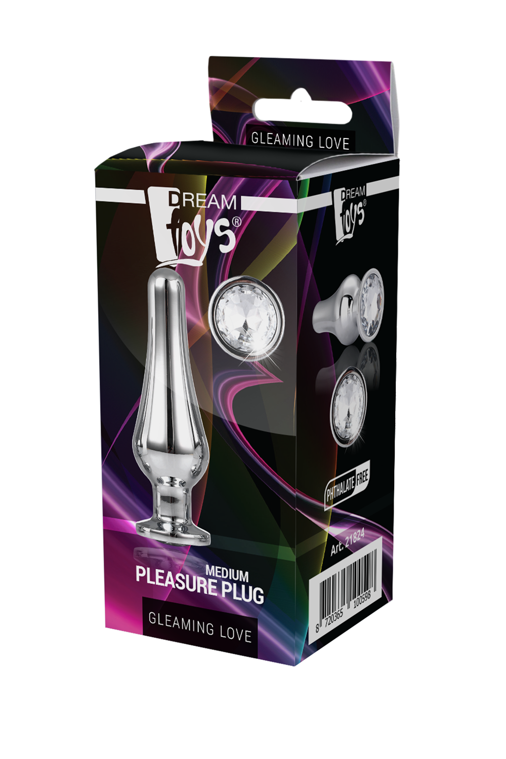 Plug anal Gleaming Love din aluminiu argintiu 11 cm