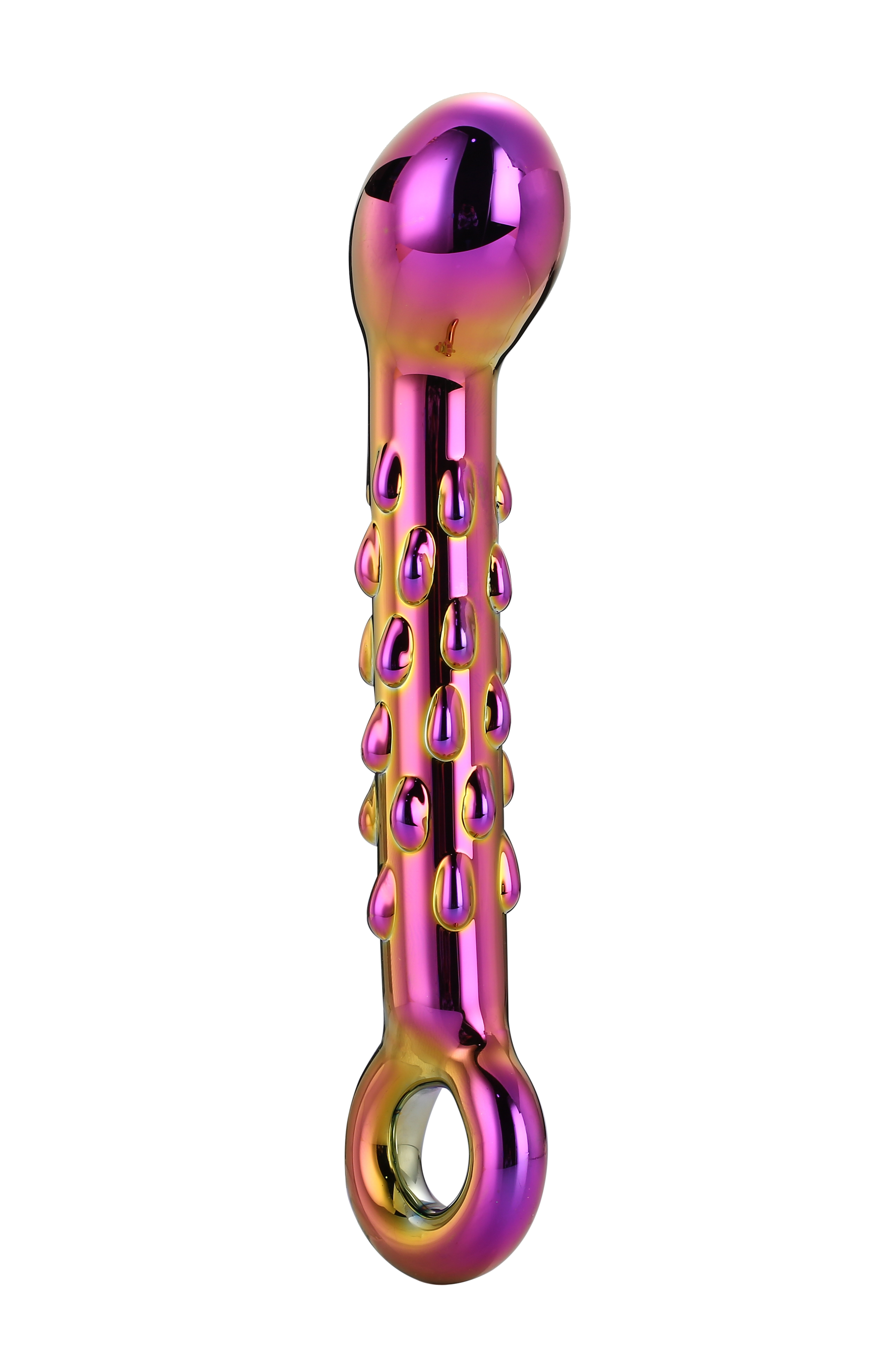 Dildo Dream Toys Glamour din sticlă cu nervuri 18 cm