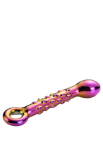 Dildo Dream Toys Glamour din sticlă cu nervuri 18 cm