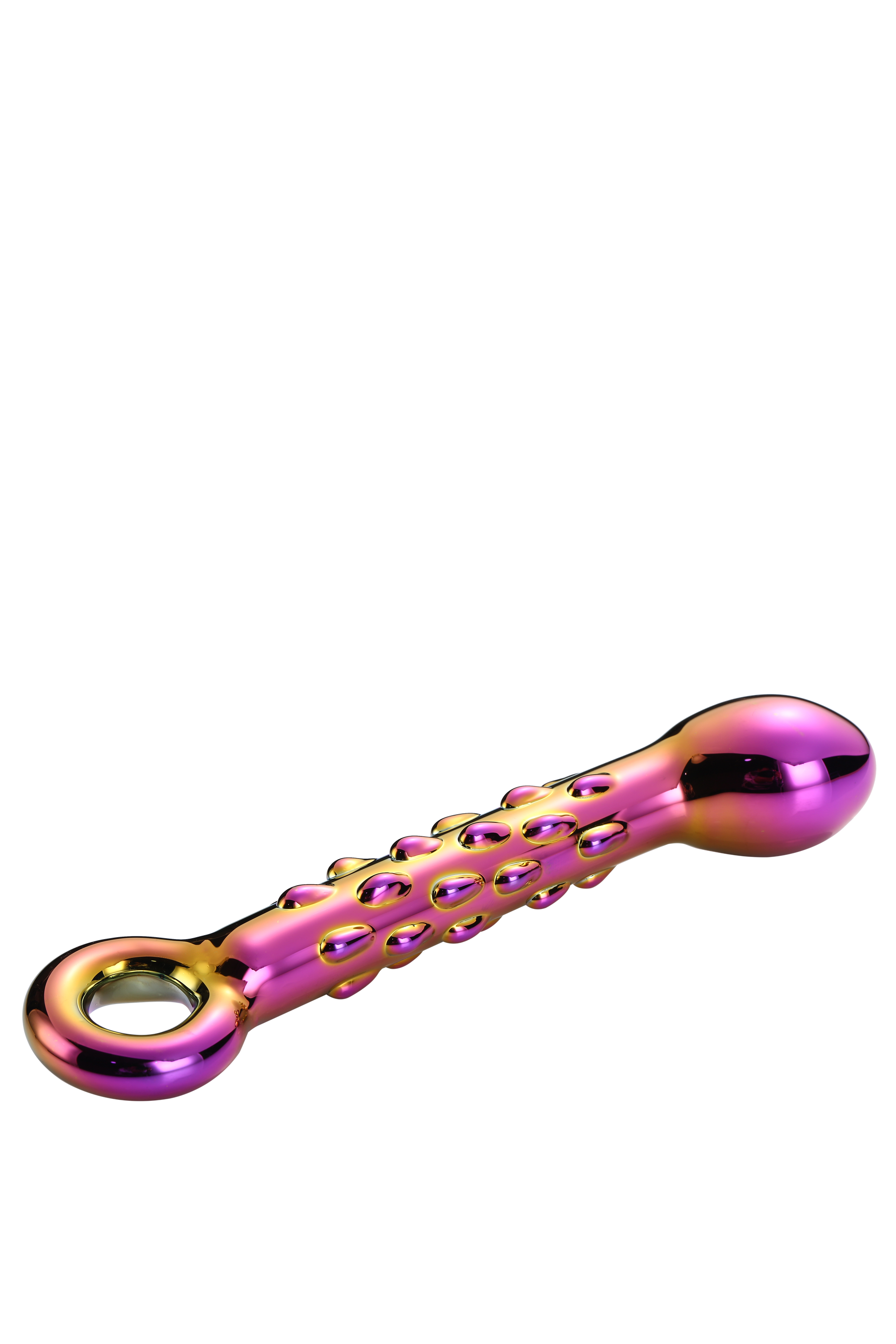 Dildo Dream Toys Glamour din sticlă cu nervuri 18 cm