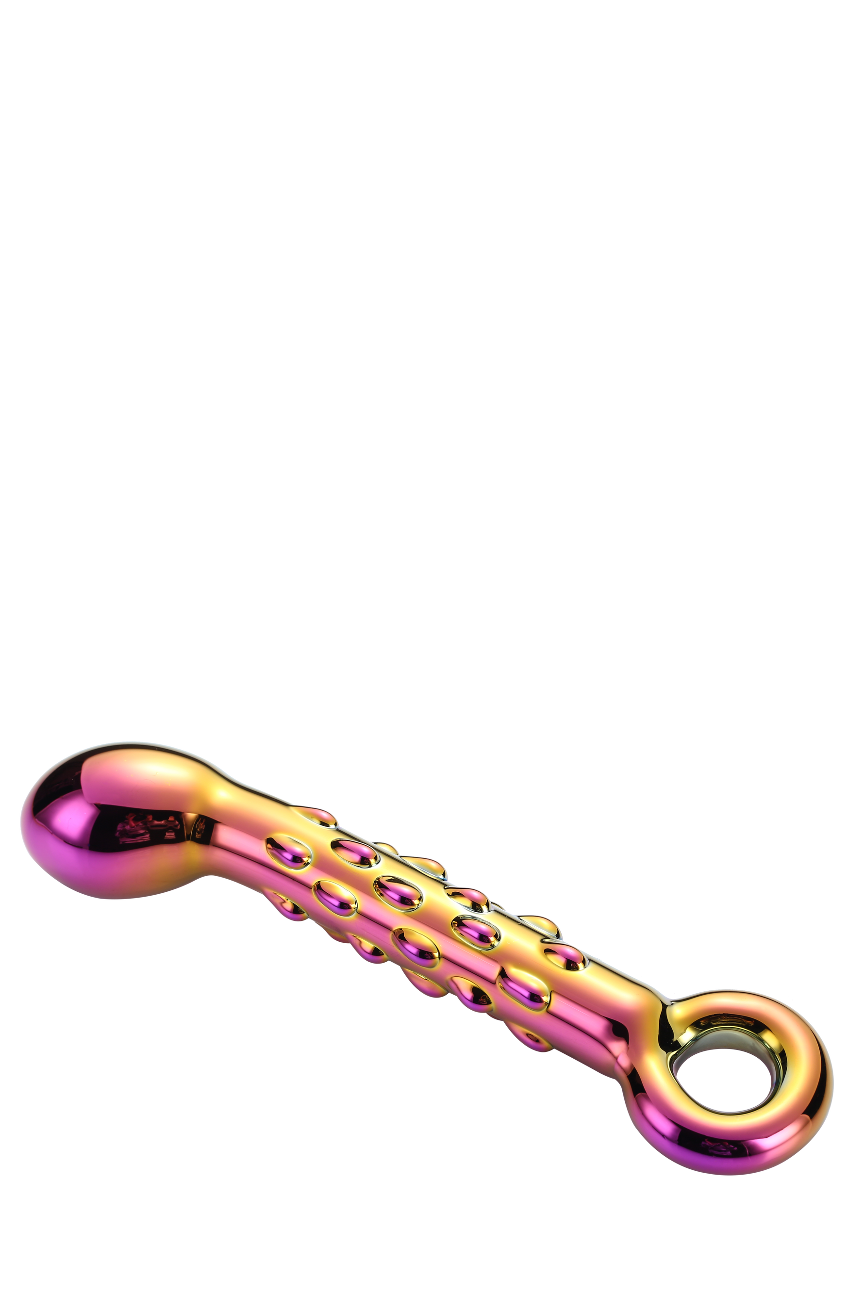 Dildo Dream Toys Glamour din sticlă cu nervuri 18 cm