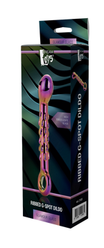 Dildo Dream Toys Glamour din sticlă cu nervuri 18 cm