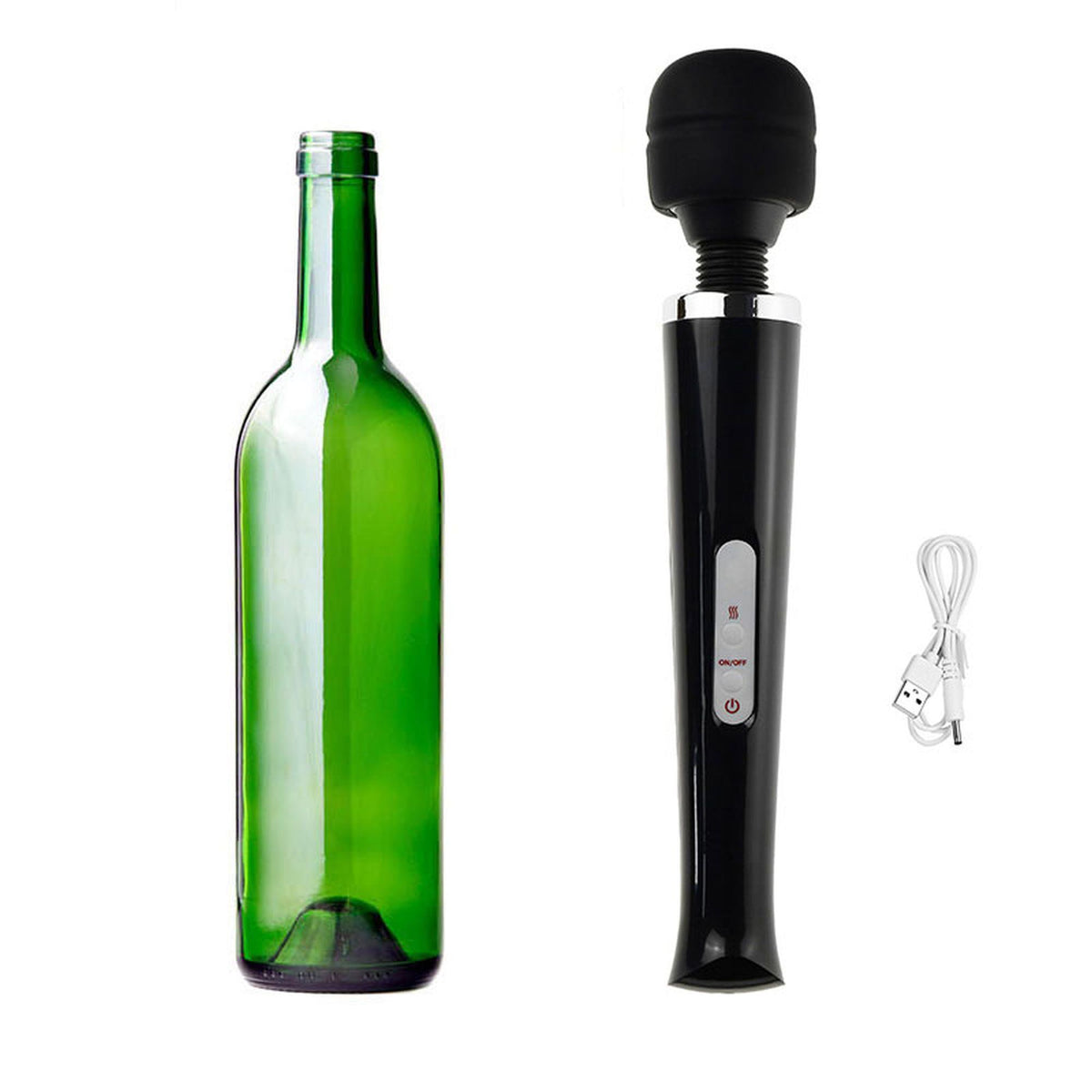 Baghetă magică de masaj USB roz cu 10 funcții