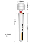 Aparat de masaj USB super puternic, alb, cu 10 funcții, seria B Magic