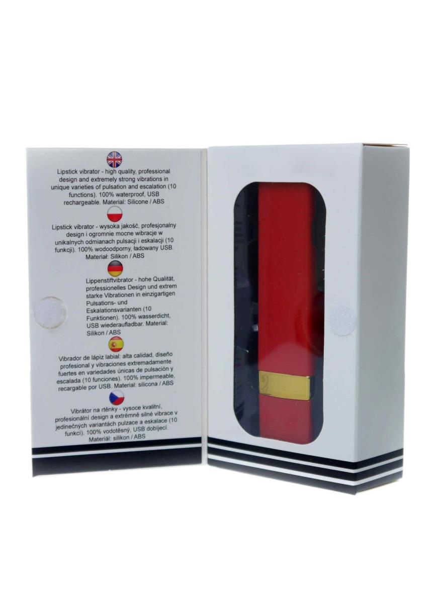 Vibrator ruj roșu mini USB Magic seria B, rezistent la apă