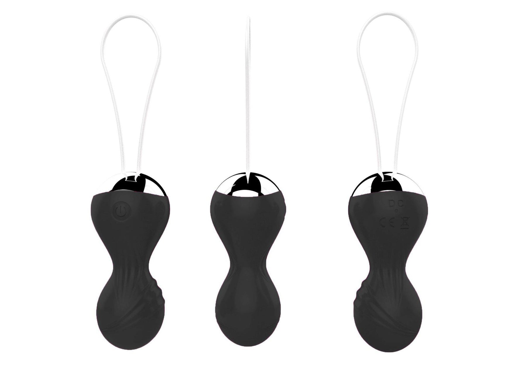 Bile vibratoare magice din silicon seria B, telecomandă USB, negre