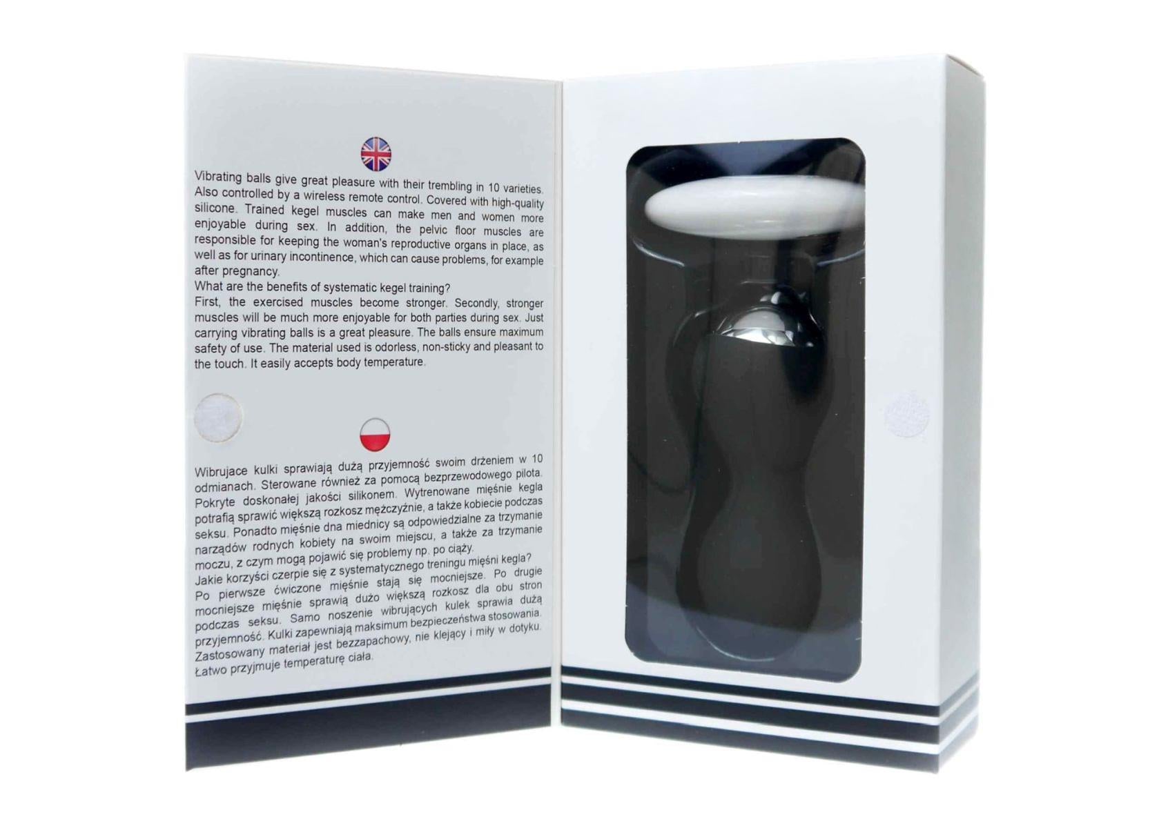 Bile vibratoare magice din silicon seria B, telecomandă USB, negre