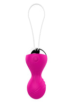 Bile vibratoare Kegel din silicon, 10 funcții, telecomandă USB, roz