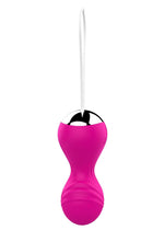 Bile vibratoare Kegel din silicon, 10 funcții, telecomandă USB, roz