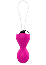 Bile vibratoare Kegel din silicon, 10 funcții, telecomandă USB, roz