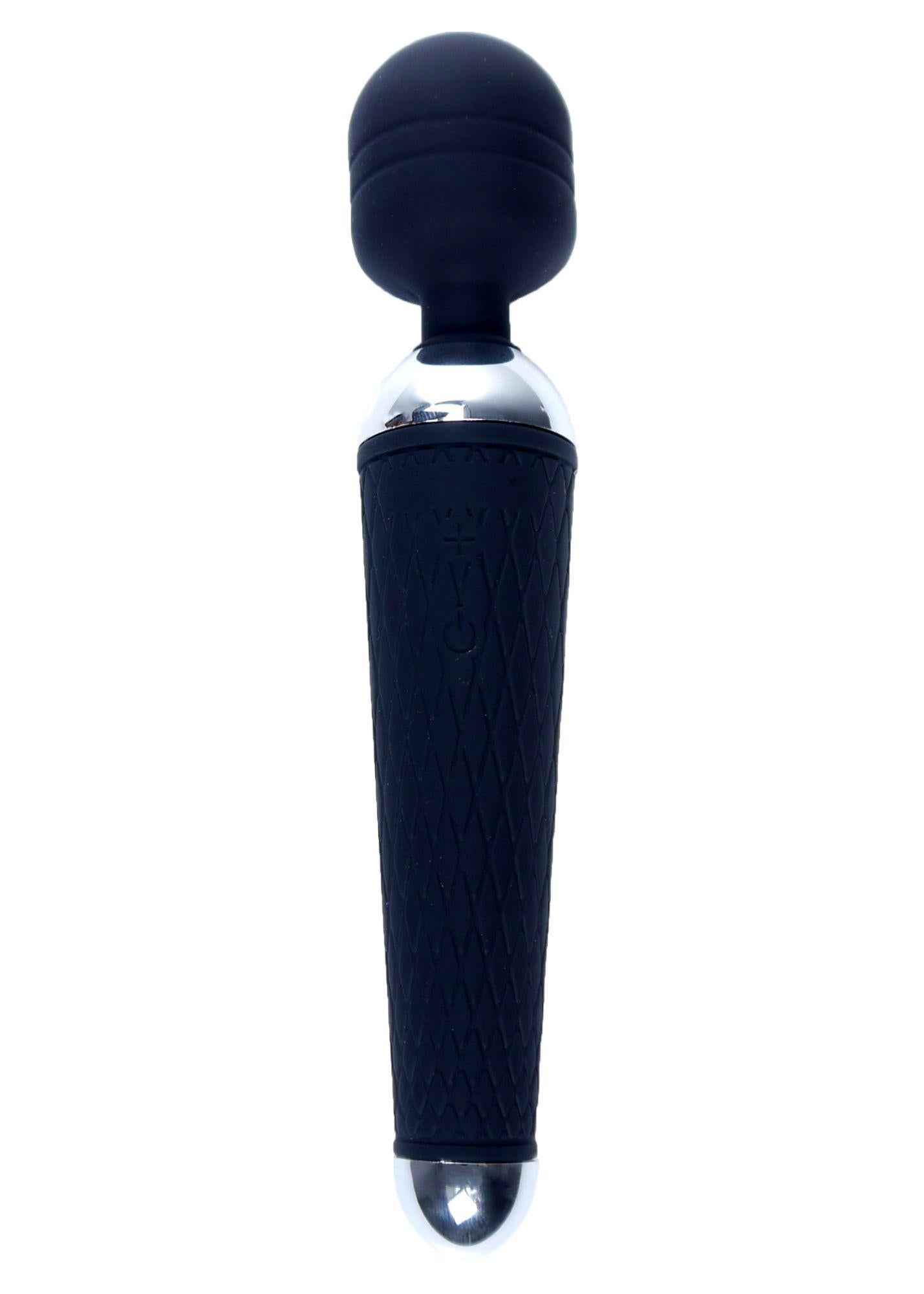 Stimulator USB cu baghetă magică din silicon seria B, negru, cu 10 funcții