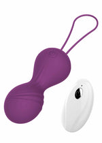Bile vibratoare Kegel din silicon cu telecomandă seria B Magic violet USB