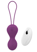 Bile vibratoare Kegel din silicon cu telecomandă seria B Magic violet USB