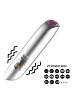 Vibrator mini puternic USB Magic seria B, 20 de moduri, negru lucios