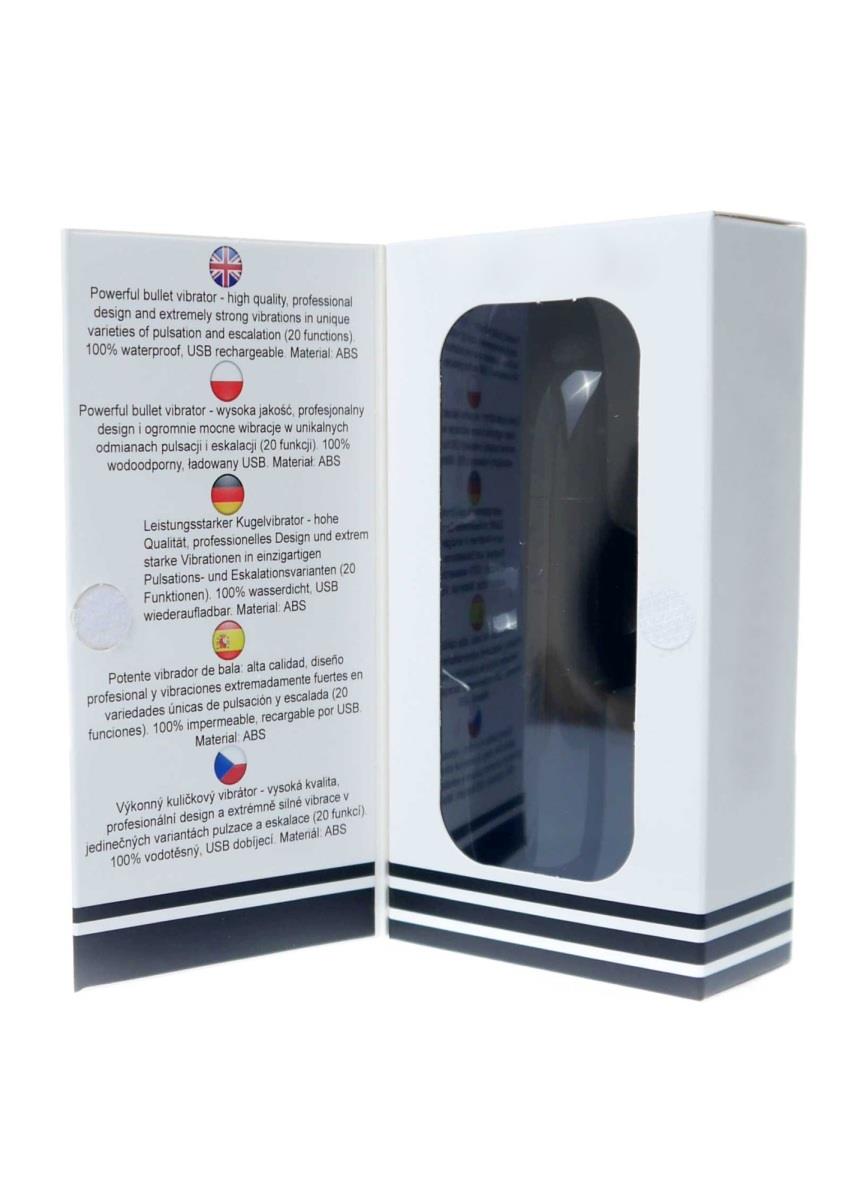 Vibrator mini puternic USB Magic seria B, 20 de moduri, negru lucios