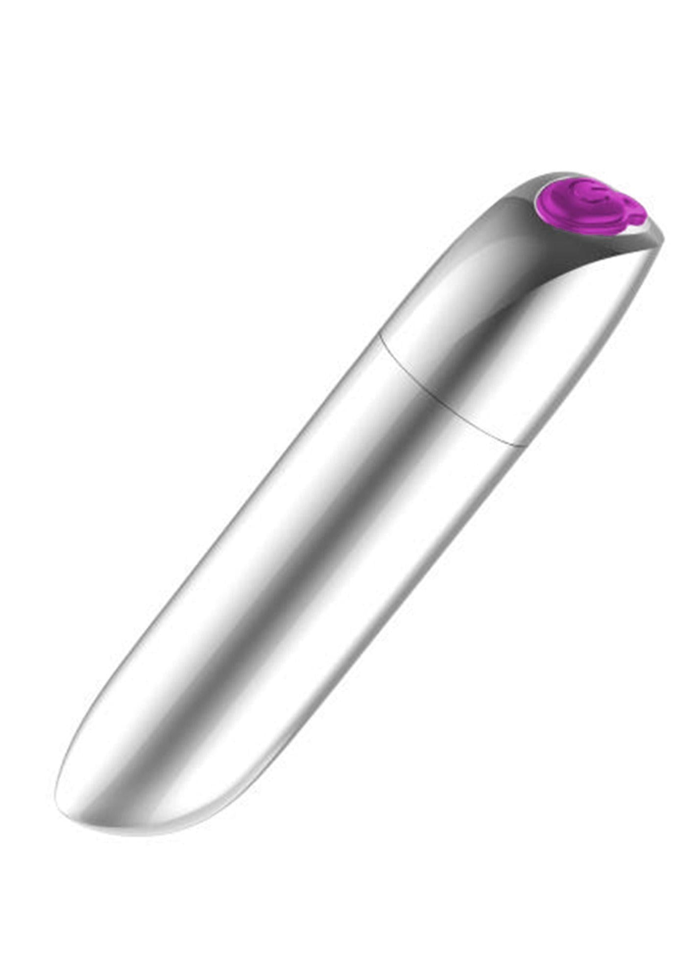 Vibrator mini USB puternic seria B Magic, argintiu, cu 20 de moduri