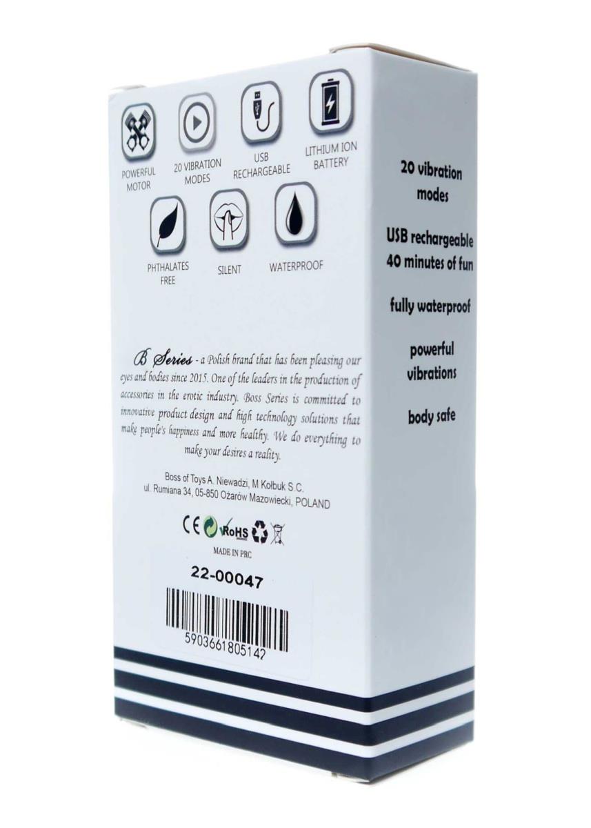 Vibrator mini USB puternic seria B Magic, argintiu, cu 20 de moduri