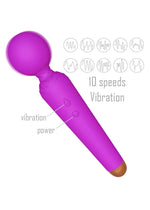 Stimulator clitoridian Power Wand USB cu 10 funcții, violet