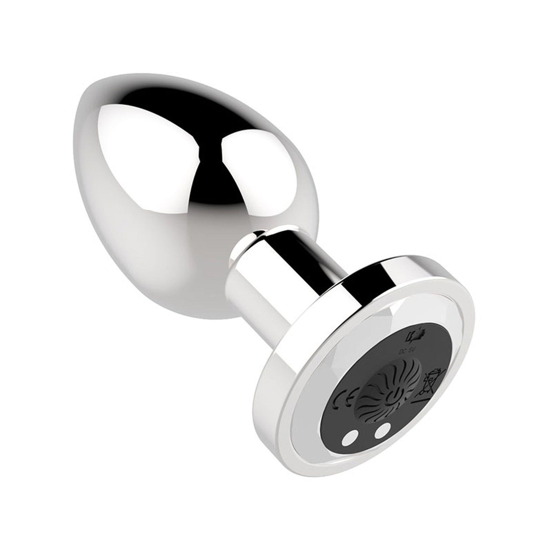 Plug anal vibrant magic din oțel cu telecomandă, seria B, argintiu, USB, 8,4 cm