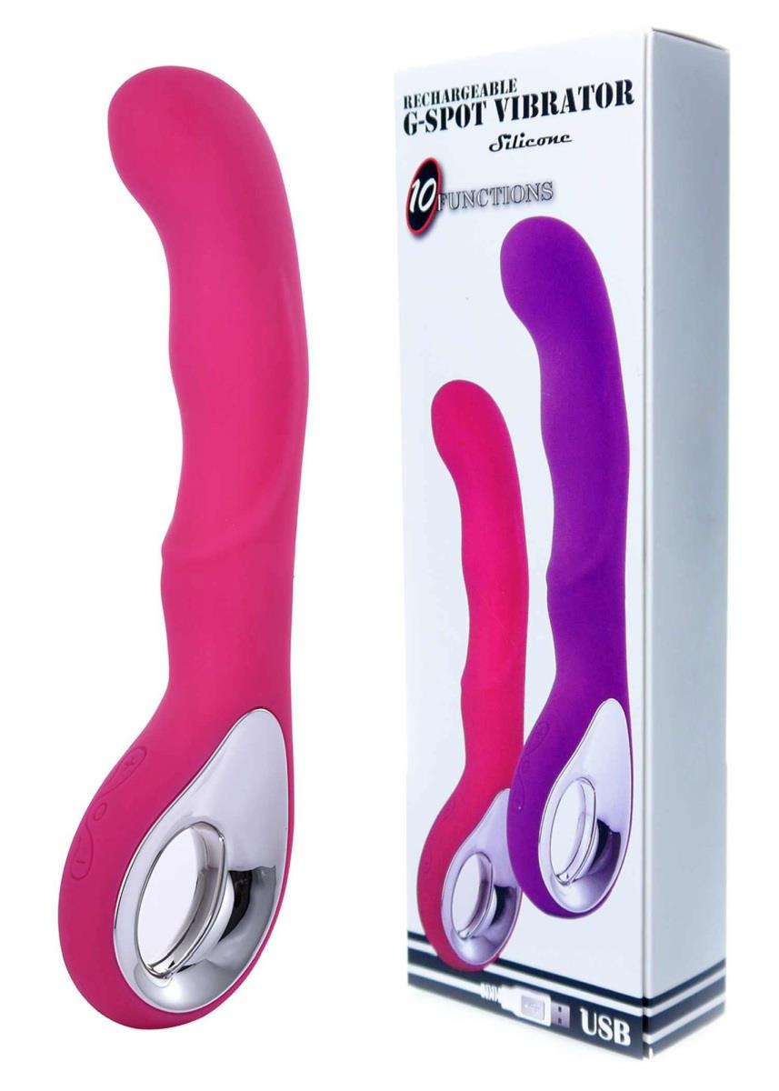 Vibrator Magic Silicon pentru Punct G seria B, roz, USB, 20 cm