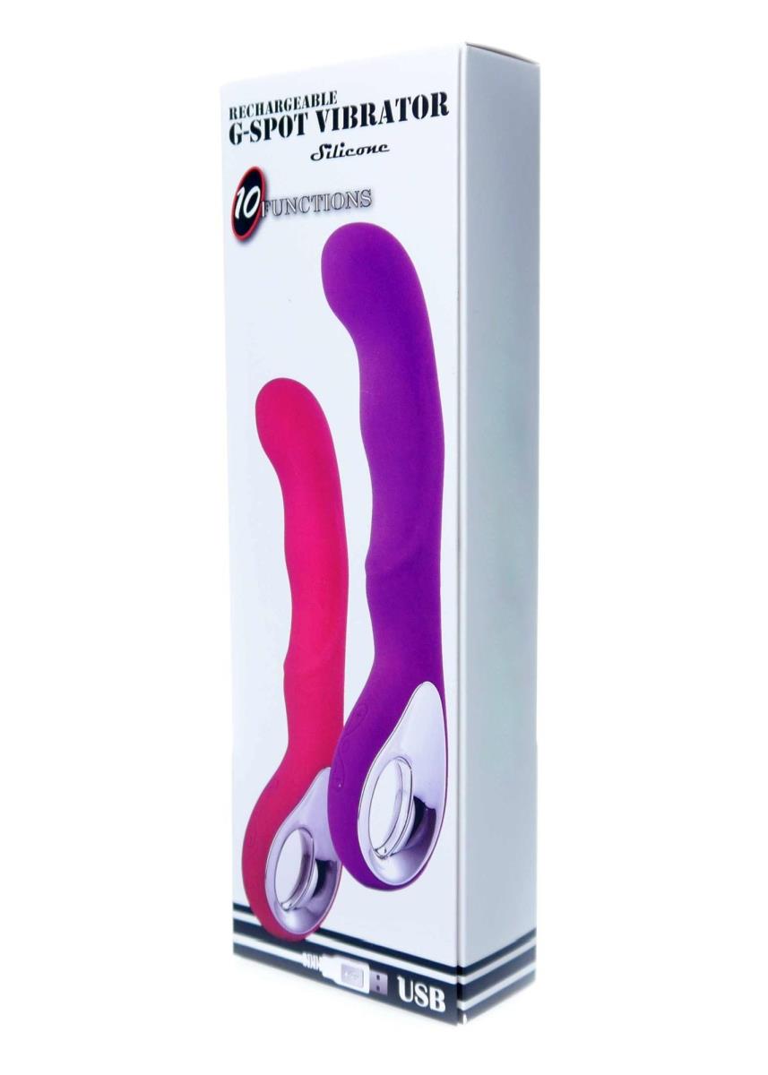 Vibrator Magic Silicon pentru Punct G seria B, roz, USB, 20 cm