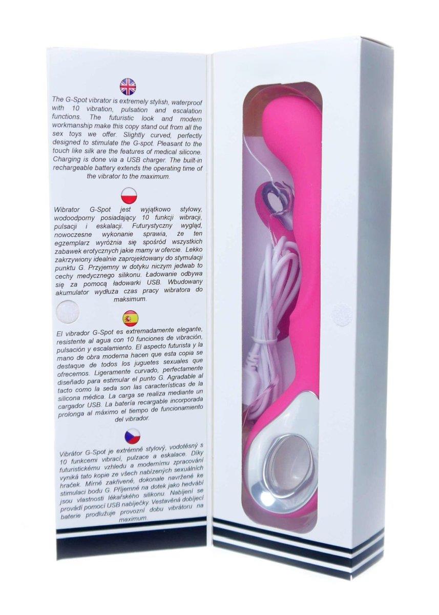 Vibrator Magic Silicon pentru Punct G seria B, roz, USB, 20 cm