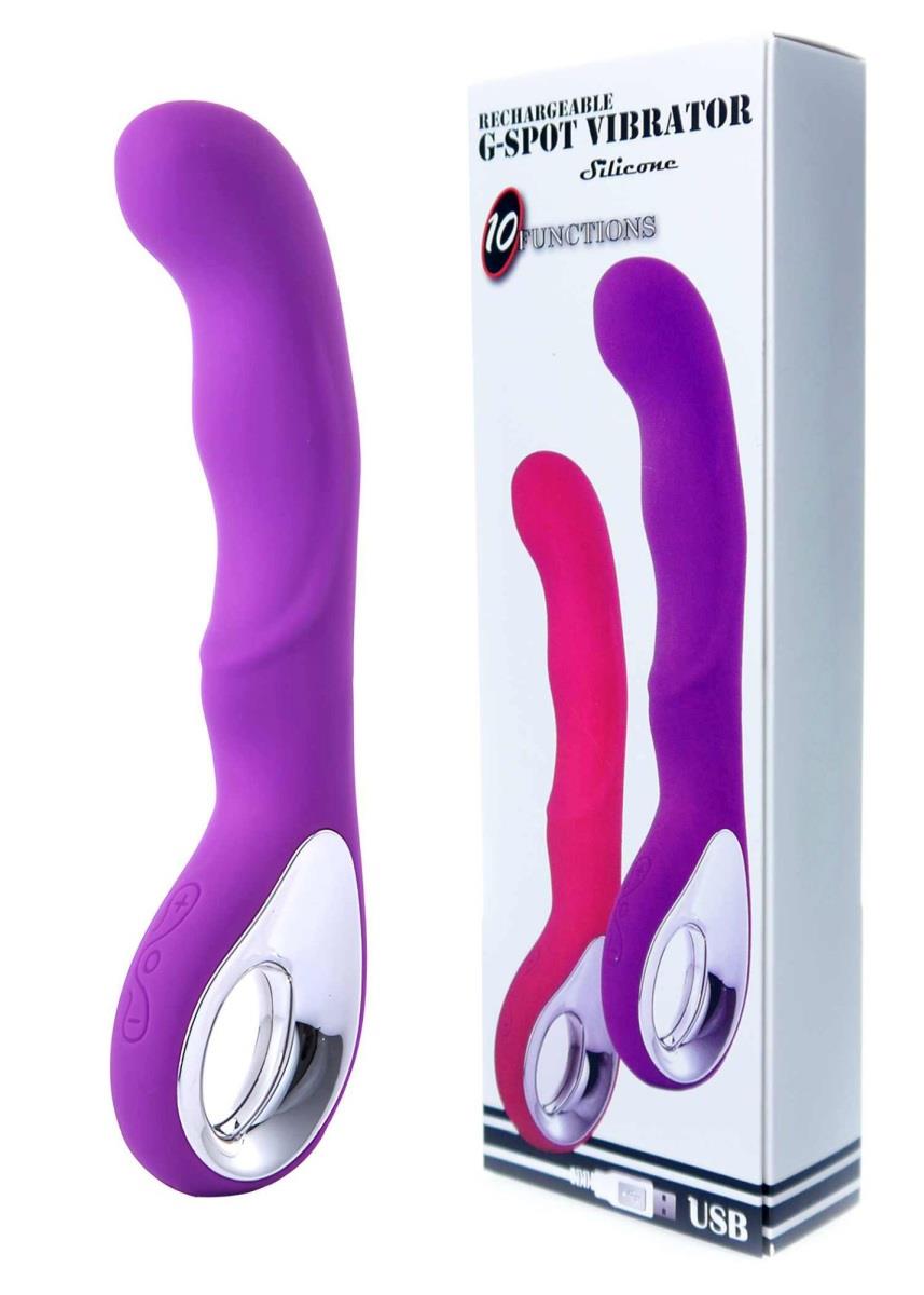 Vibrator Magic Silicon pentru Punct G seria B, violet, USB, 20 cm