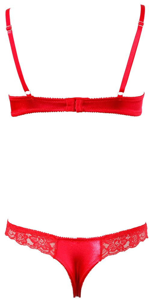 Set lenjerie intimă Cottelli cu cupă jumătate, roșu 85B