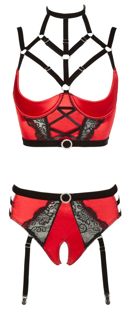 Set de lenjerie Sutien Raft Abierta Fina rosu 80B