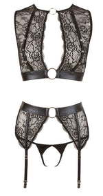 Set de top bondage Cottelli cu aspect ud și cătușe M