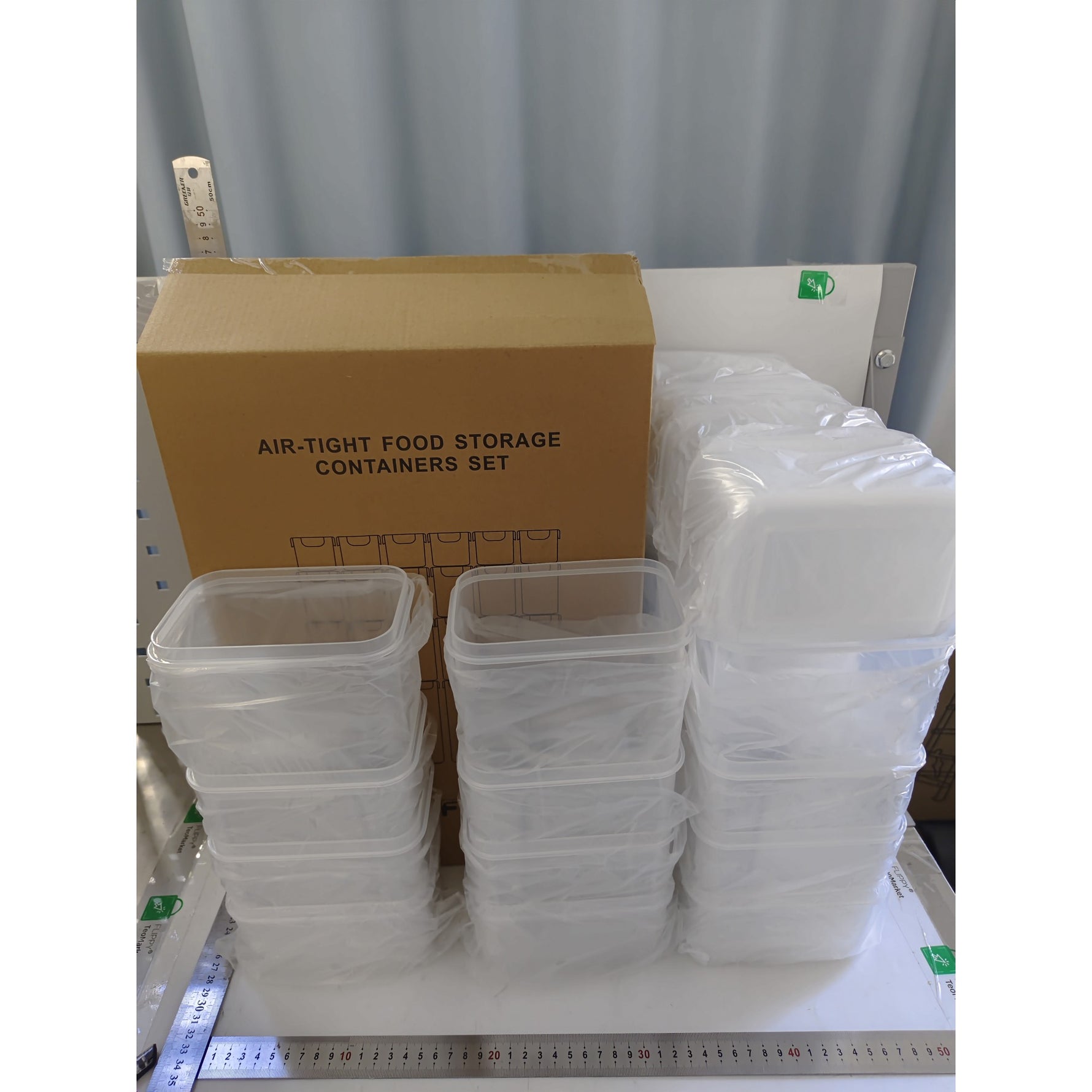 Cutii de depozitare alimente, Flippy, Set din 24 Cutii pentru Condimente, Cereale, Cutii pentru Bucatarie, din Plastic