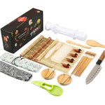 Set Ustensile pentru Sushi, Flippy, Set din 24 Accesorii pentru Sushi, Set pentru Sushi HOME MADE, Cutit Inclus, Forme,