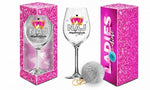 Pahar de vin Signoria 700ml pentru femei cu pompom Cel mai inteligent
