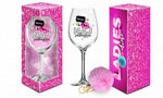Pahar de vin Signoria 700ml pentru femei cu pompom de pluș