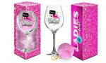 Pahar de vin Signoria 700ml pentru femei cu pompom de pluș