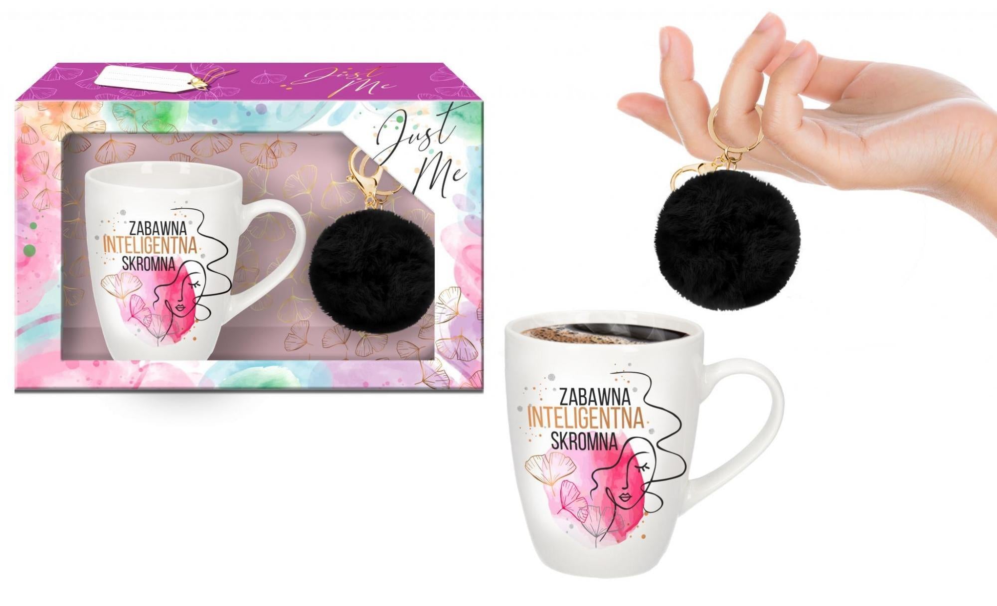 Cană butoi 300ml Funny Smart Modest cu pompom negru BGtech