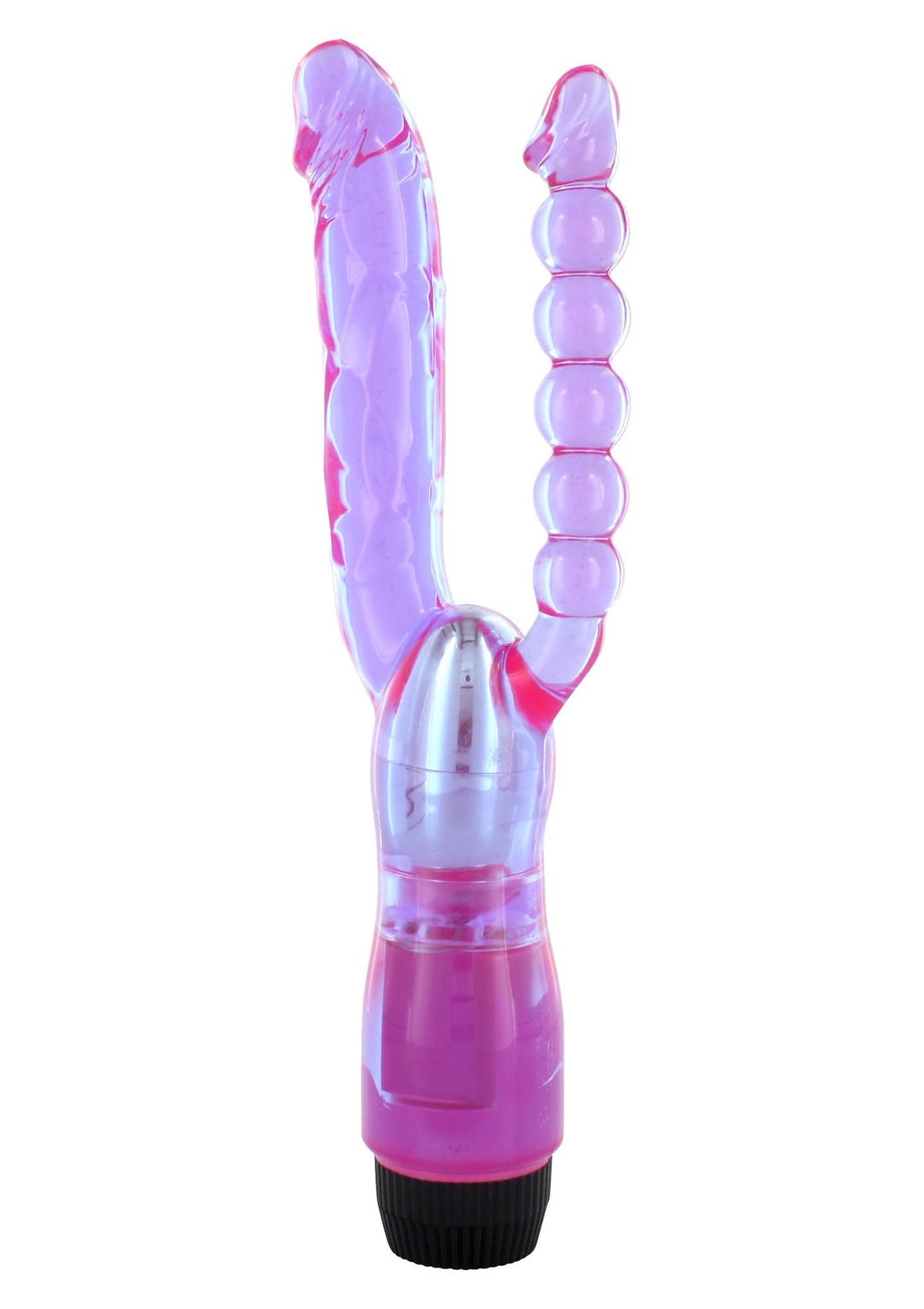 Vibrator dublu transparent 25 cm