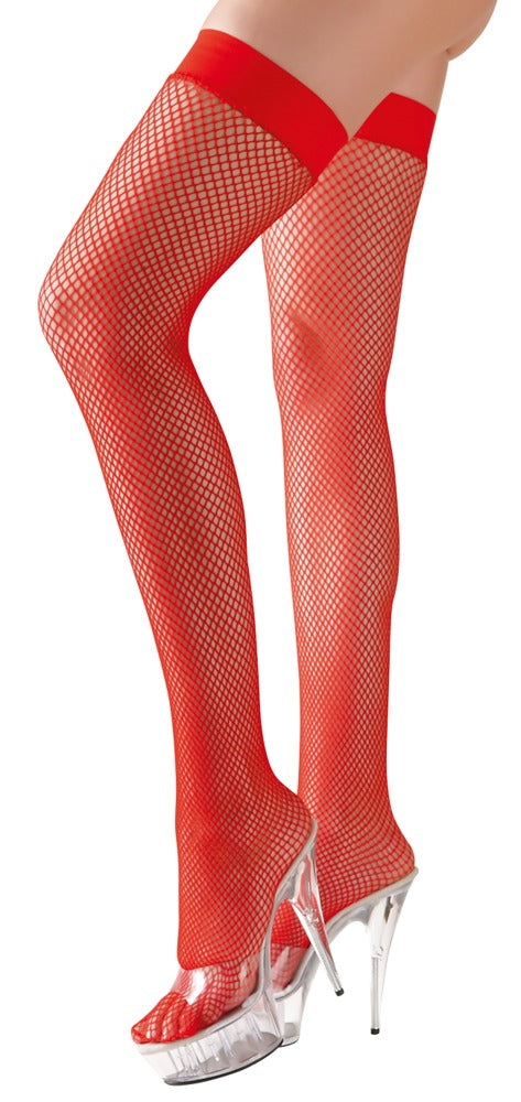 Ciorapi plasă Cottelli LEGWEAR roșii, mărimea S