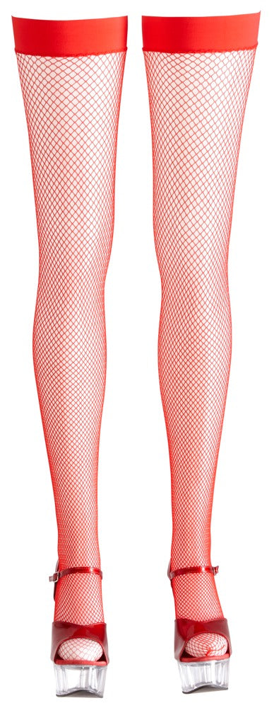 Ciorapi plasă Cottelli LEGWEAR roșii, mărimea S
