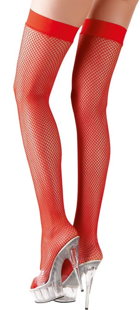 Ciorapi plasă Cottelli LEGWEAR roșii, mărimea S