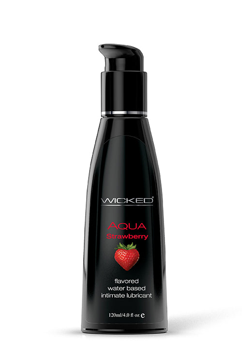 Lubrifiant cu aromă de căpșuni Wicked Aqua 120 ml