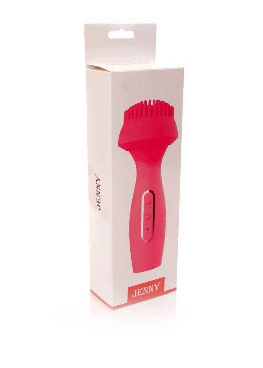 Vibrator Jenny din silicon roz, 36 de vibrații, 8 rotații, USB