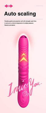 Vibrator Lyla din silicon roz cu mișcare glisantă USB