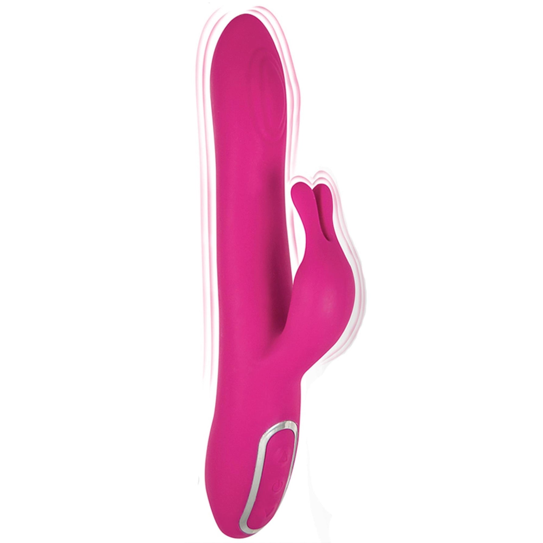 Vibrator Isabella din silicon cu model iepuraș roz USB 24 cm