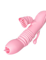 Vibrator Lyla cu dinți clitoridieni și limbă G anal roz USB