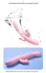 Vibrator Lyla cu dinți clitoridieni și limbă G anal roz USB